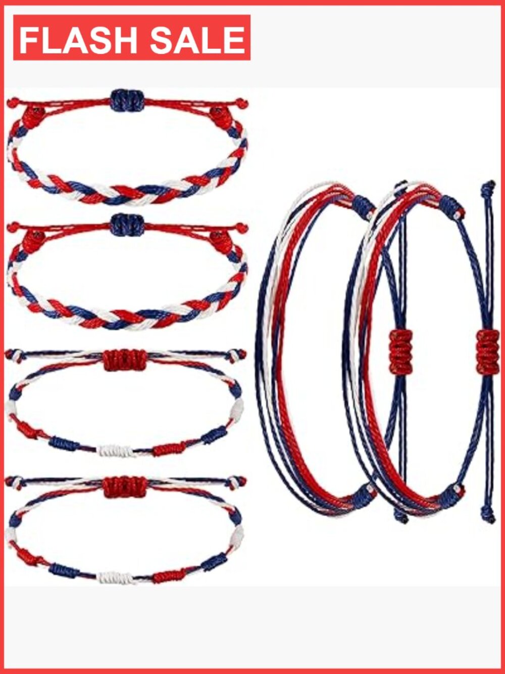 Adjustable Knot String Bracelets Set - Protection Amulet Good Luck 6 Pieces